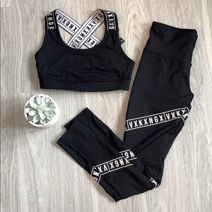 NGX Hi-Rise Leggings w/ matching Sports Bra - S